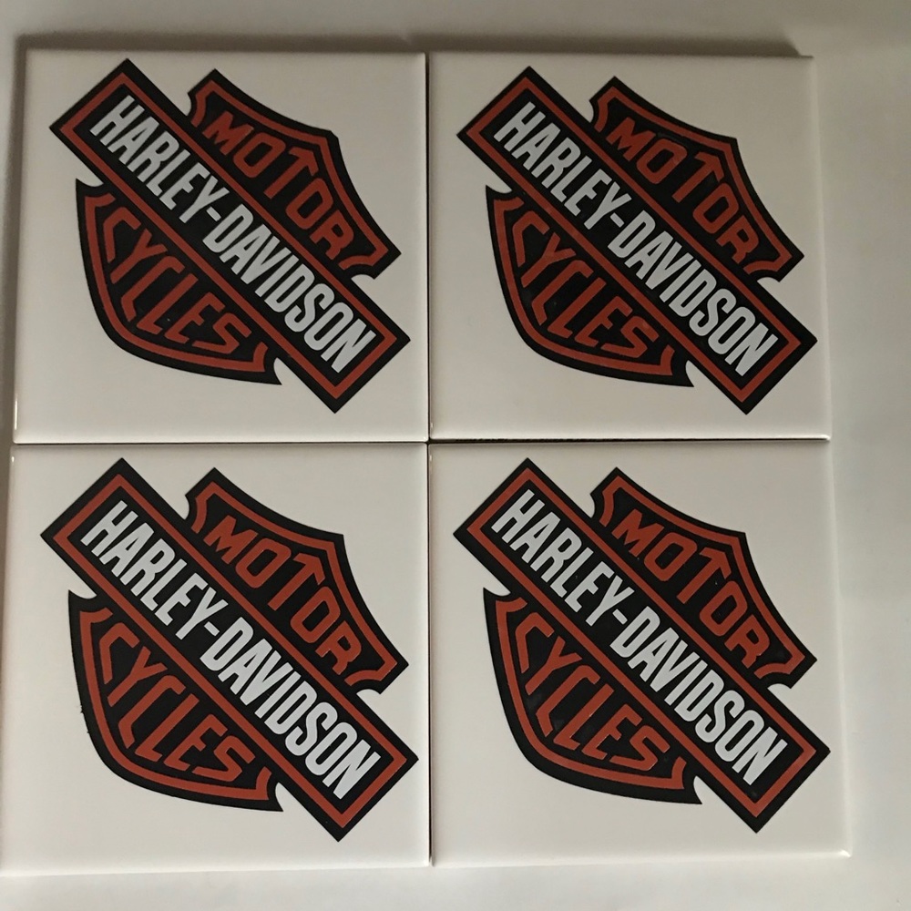 Harley-Davidson hand crafted ceramic coasters